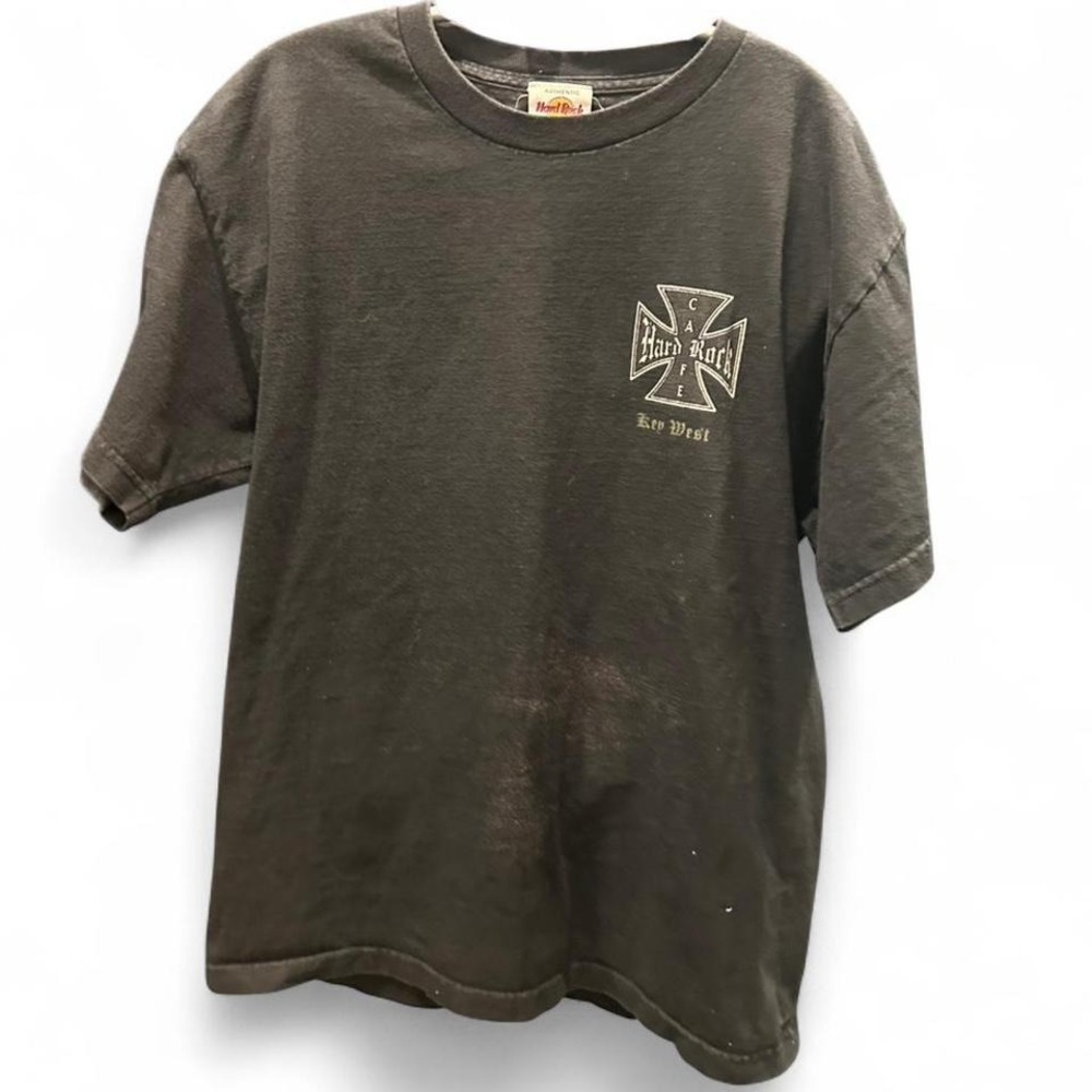 Thrashed retro motorcycle tee from Hard Rock Cafe size L (L2) 21" ptp